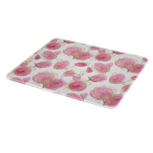 Roze rozen snijplank (Hoek)