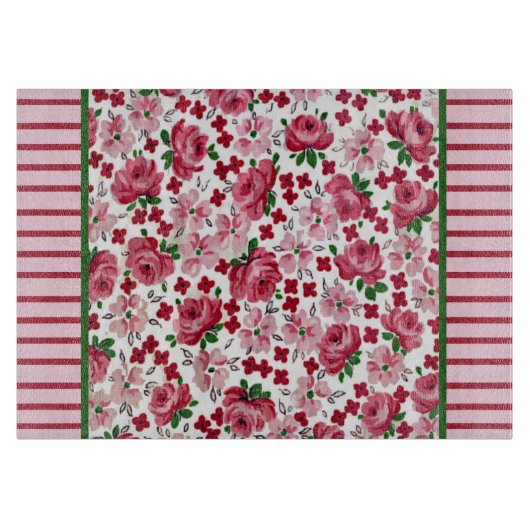 roze rozen snijvlak snijplank (Voorkant)