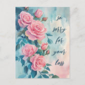 Roze Rozen SORRY VOOR HET VERLIES AANGEPASTE condo Briefkaart (Voorkant)