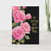 Roze Rozen SORRY VOOR HET VERLIES AANGEPASTE condo Kaart (Voorkant)