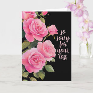Roze Rozen SORRY VOOR HET VERLIES AANGEPASTE condo Kaart