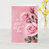 Roze Rozen SORRY VOOR HET VERLIES AANGEPASTE condo Kaart (Gele Bloem)