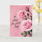 Roze Rozen SORRY VOOR HET VERLIES AANGEPASTE condo Kaart (Gele Bloem)