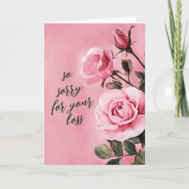 Roze Rozen SORRY VOOR HET VERLIES AANGEPASTE condo Kaart