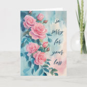 Roze Rozen SORRY VOOR HET VERLIES AANGEPASTE condo Kaart (Voorkant)