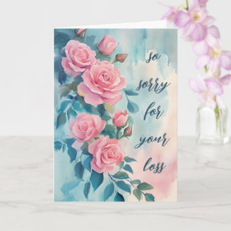 Roze Rozen SORRY VOOR HET VERLIES AANGEPASTE condo Kaart