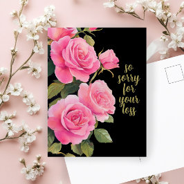 Roze Rozen SORRY VOOR HET VERLIES CONDoleances Briefkaart