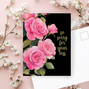 Roze Rozen SORRY VOOR HET VERLIES Condoleances Briefkaart