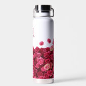 roze rozen, speciaal aangepast waterfles (Achterkant)