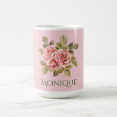   roze rozen, speciaal gepersonaliseerd koffiemok (Center)