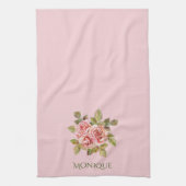   roze rozen, speciaal gepersonaliseerd theedoek (Verticaal)