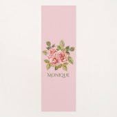 roze rozen, speciaal gepersonaliseerd yogamat (Voorkant)