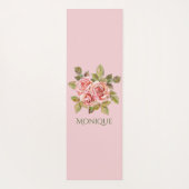 roze rozen, speciaal gepersonaliseerd yogamat (Achterkant)