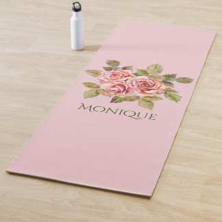 roze rozen, speciaal gepersonaliseerd yogamat
