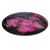 Roze rozen spiegelbaleffect glazen snijplank (Hoek)