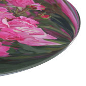 Roze rozen spiegelbaleffect glazen snijplank (Hoek)