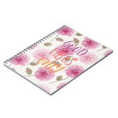Roze rozen spiraal foto notitieboek (Linkerzijde)
