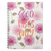 Roze rozen spiraal foto notitieboek (Voorkant)