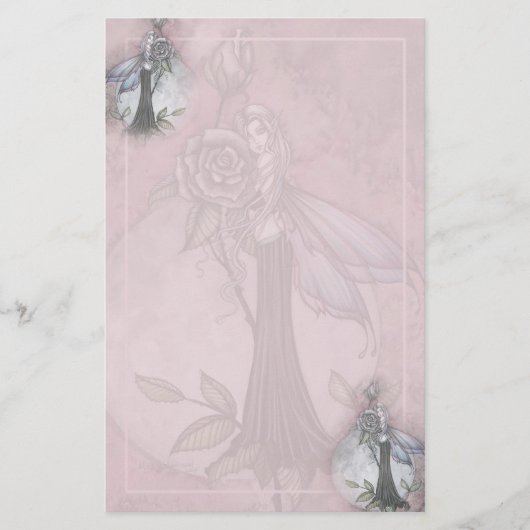 Roze Rozen Sprookjespapier van Molly Harrison Briefpapier (Voorkant)