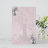 Roze Rozen Sprookjespapier van Molly Harrison Briefpapier (Staand voorkant)