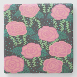Roze Rozen Stenen Onderzetter