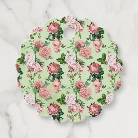 Roze Rozen stijl Bedankjes Labels (Voorkant)