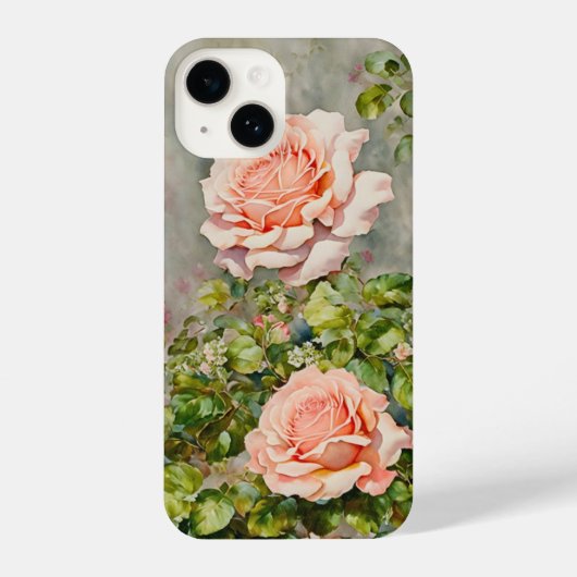 Roze Rozen Stijl Flower Art Telefoon Case iPhone Hoesje (Achterkant)