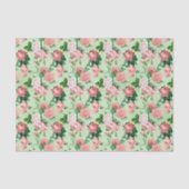 Roze Rozen stijl Tissuepapier (Voorkant)