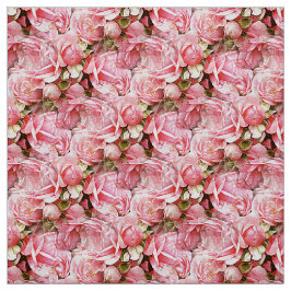 Roze rozen stof