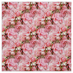 Roze rozen stof