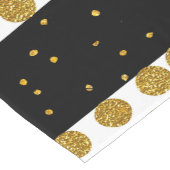 Roze rozen strepen goudneppige goudpokstippen korte tafelloper (Hoek)