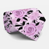 Roze rozen stropdas (Opgerold)