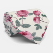 Roze rozen stropdas (Opgerold)