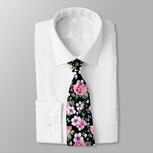 Roze Rozen Stropdas (Gebonden)