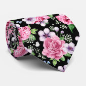 Roze Rozen Stropdas (Opgerold)