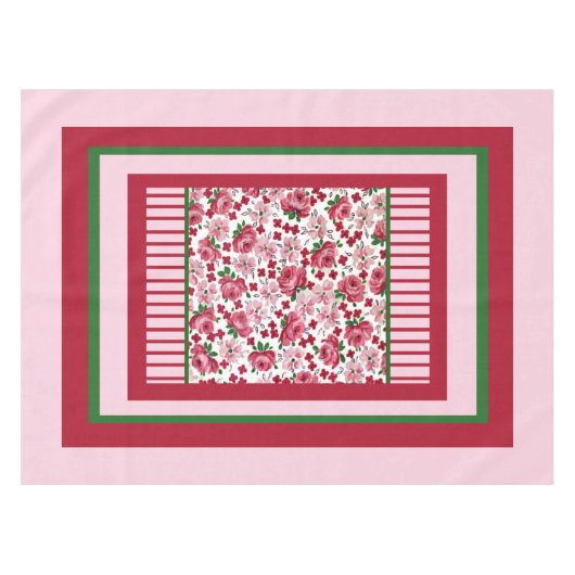 roze rozen Tablecloth Tafelkleed (Voorkant (Horizontaal))