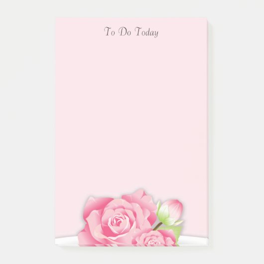 Roze Rozen  / Takenlijst Post-it® Notes (Voorkant)