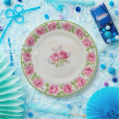Roze Rozen Tea Party Papieren Borden Papieren Bordje (Feest)