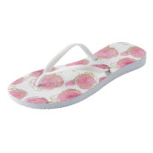 Roze rozen teenslippers (Schuin)