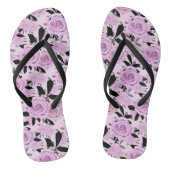 Roze rozen teenslippers (Voetbed)