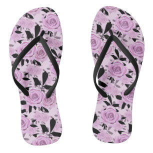 Roze rozen teenslippers