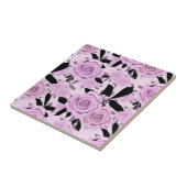 Roze rozen tegeltje (Zijkant)