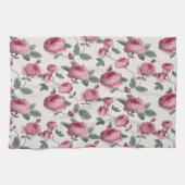 Roze rozen theedoek (Horizontaal)