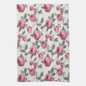 Roze rozen theedoek (Verticaal)