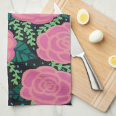 Roze Rozen  Theedoek (Quarter Fold)