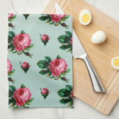 roze Rozen Theedoek (Quarter Fold)