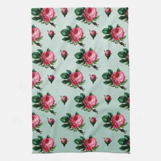 roze Rozen Theedoek (Verticaal)