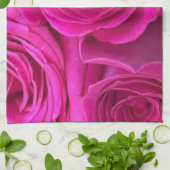 Roze rozen theedoek (Gevouwen)