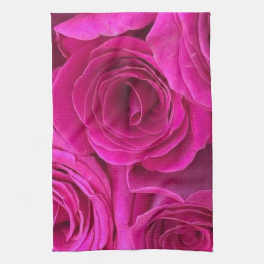 Roze rozen theedoek (Verticaal)