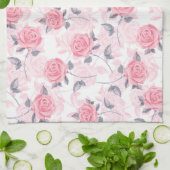 Roze rozen theedoek (Gevouwen)